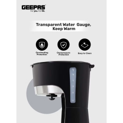 Geepas Coffee Maker/ 1.5Ltr / 2-10Cups / 850W / Black - (GCM6103 )