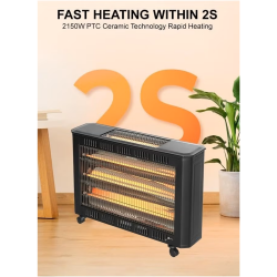 SARAY Electric Heater/3+1 / Adjustable Thermostat /3 Bars/Wheels/2150W - (WHT6040)
