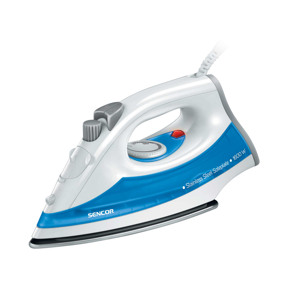 Sencor Electric Steam Iron / Adjustable Heat Regulator / 0.2 mL / 1600W / White/Blue - (SSI 2027BL)