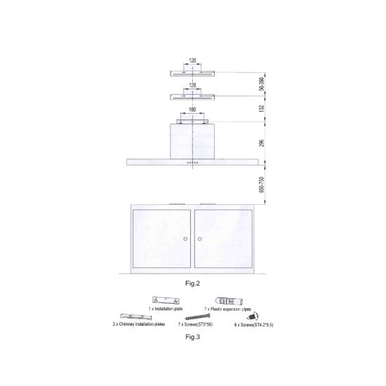 Midea Built-In Hood / 60 cm / T-Shape / Stainless Steel - (60M19)