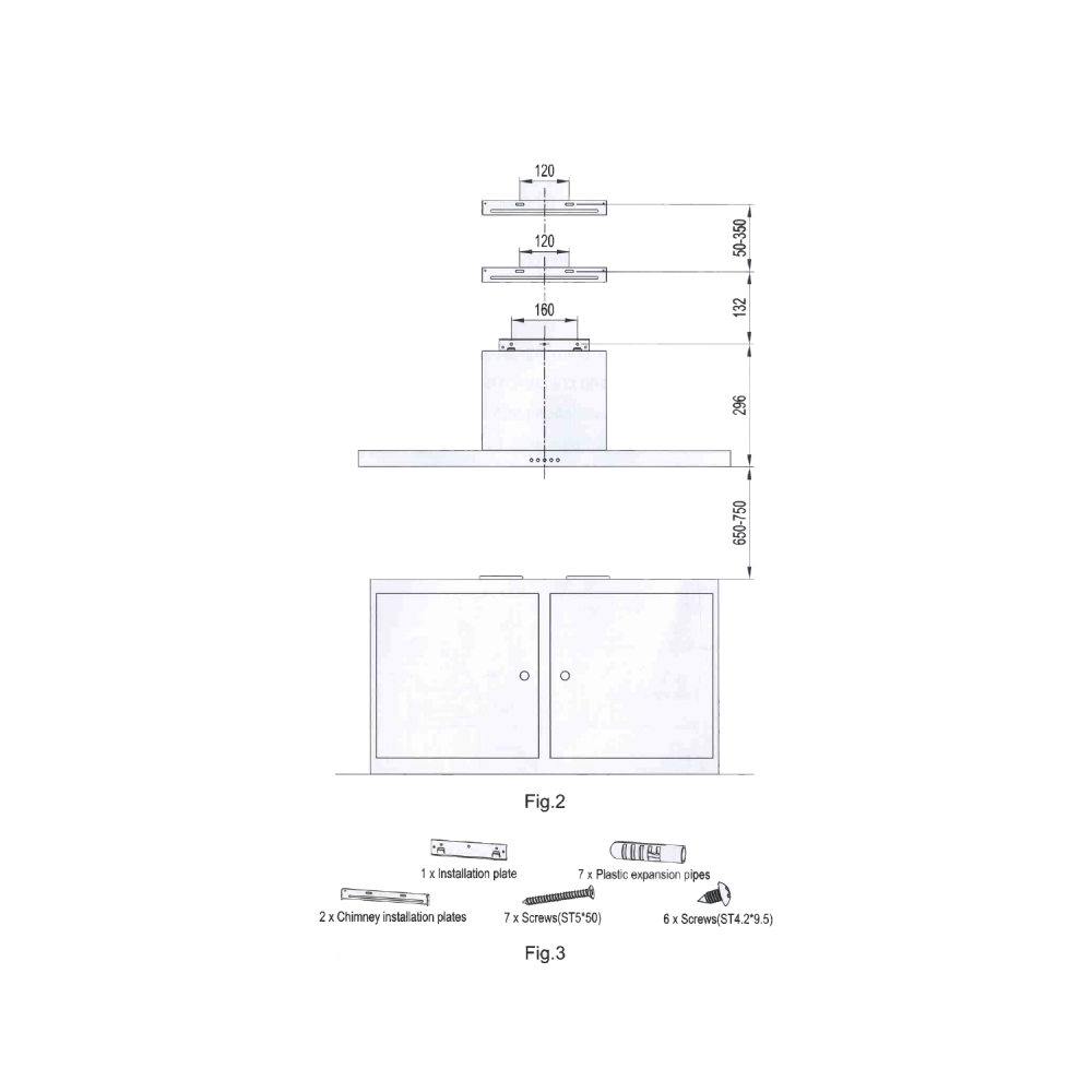 Midea Built-In Hood / 90 cm / T-Shape / Stainless Steel - (E90MEW2M19)