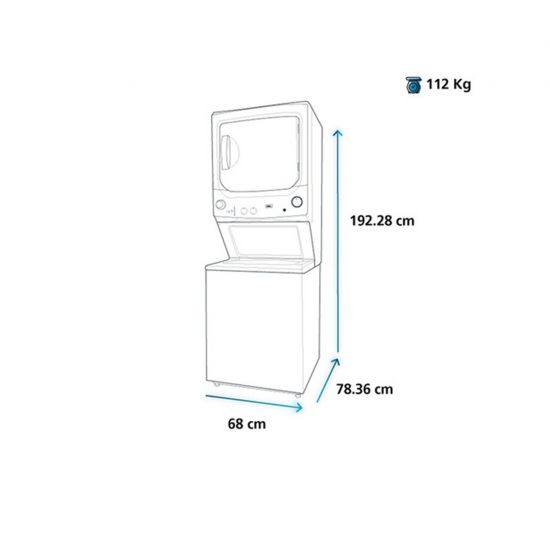 Kelvinator Laundry Center/ Washing 7Kg + Dryer 7Kg / White - (KLC076WM)