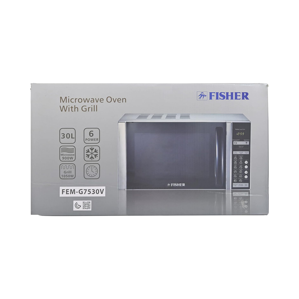 ميكروويف فيشر/ شواية / 30لتر/ 900وات / فضي - (FEMG7530V)