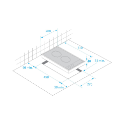 Beko Builtin Electric Hob/30cm/Ceramic/2 Hotplate - (HDCC32200X)