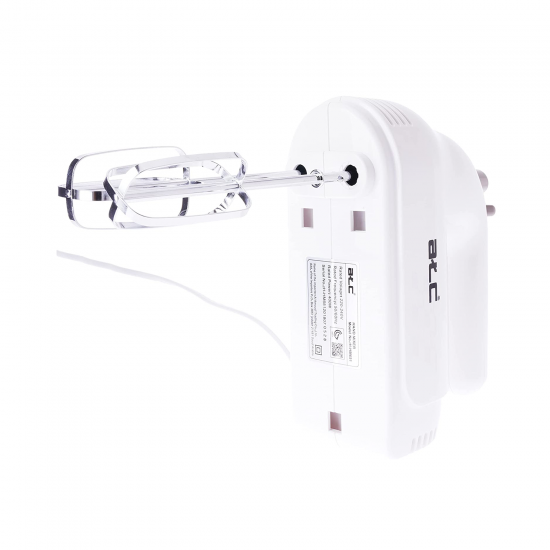 ATC Hand Mixer/5 speeds + Turbo/egg beater + dough hooks/400W/White (H-HM651)