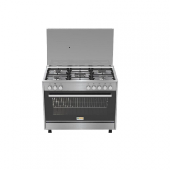 Homy Gas Cooker/90X60/5Burner + Electric Oven/Electric Grill/Fan/FS/Steel - (HOMPRO96X)