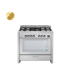 GlemGas Gas Cooker / 5 Burner / 90X60 / FS / Fan / Steel / Heavy Duty/Digital Screen - (HT967GIFSMF)