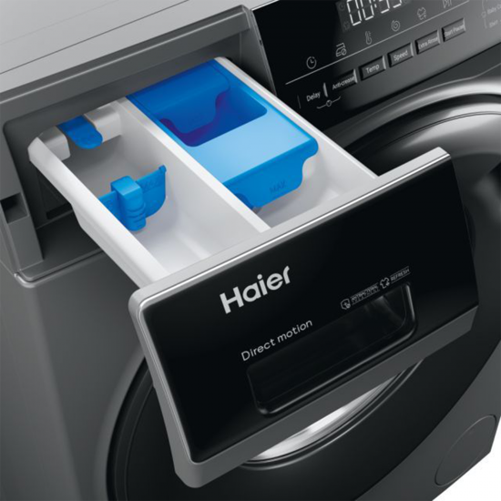 Haier Auto Washing Machine / Front load / Inverter / Direct Motion / 10kg / 15 Programs / Silver - (HW100-BP14939S8)