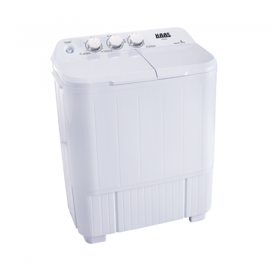 Haas Twintub Washing Machine/5Kg/White - (HWT25XL)