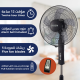 KION STAND FAN /16"/ 5 Plastic BLADES/ 3 SPEED / Remote Control / Black / 60W - (KHD/606)