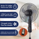 KION STAND FAN /16"/ 5 Plastic BLADES/ 3 SPEED / Remote Control / / Black / 65W - (KHD/607)