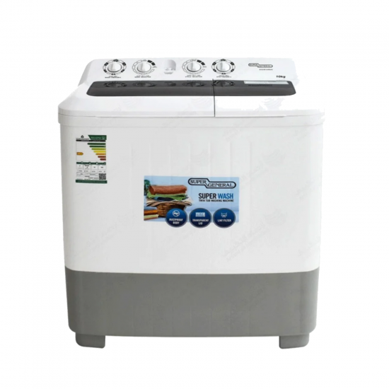 Super General Twintub Washing Machine / 10Kg / White - (KSGW1086N)