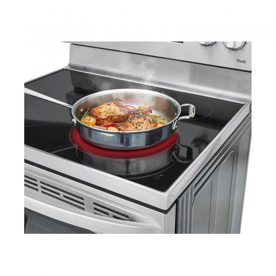 LG Electric Cooker/Ceramic/5 Hotplate/Oven Fan/Wi-Fi/Self Clean/ٍStainless Steel - (LREL6323S)