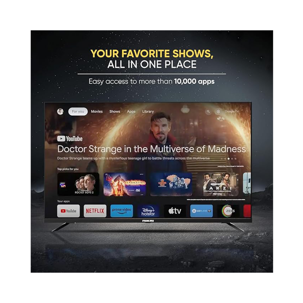 Nikai 55" QLED TV (WebOs) / 4K / Smart / Frameless design / 2USB / 3HDMI - (NIK55MEU4QLED)