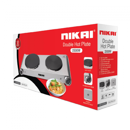 Nikai Hotplate Cooker / 2 Hotplate / White / 1900-2500W - (NKTOE5N2)