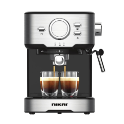 Nikai Espresso Machine/15 Bar Pressure /2 Cups/Stainless steel filter/1.5Ltr Tank/850W - (NEM1990A)
