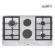 GlemGas Builtin Gas+Electric Hob/90cm/4 Burner + 2 Hotplate/Cast iron Grids - (P9FVCGI)