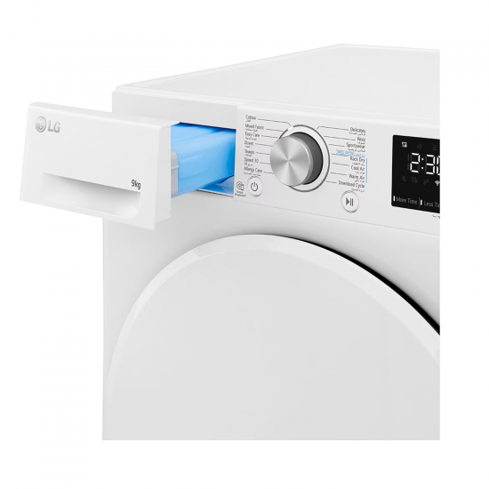 LG Dryer/Front Load/Duel Inverter/Heat pump/9kg/Wi-Fi/White - (RC90V9AV2W)