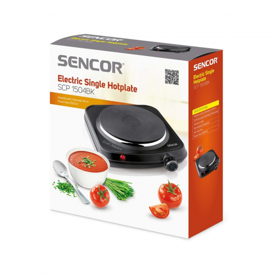 SENCOR Hotplate Cooker / 1 Hotplate / 1500W / Black - (SCP 1504BK)