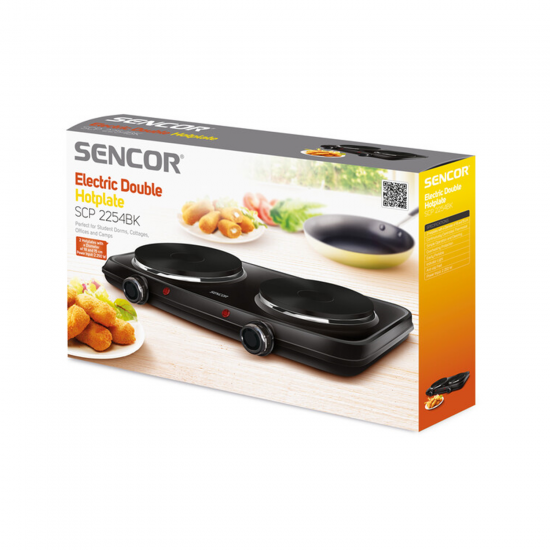 SENCOR Hotplate Cooker / 2 Hotplate / 2250W / Black - (SCP 2254BK)