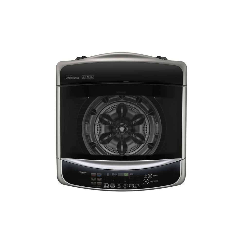 LG Auto Washing Machine / 19KG / Top Load / Wi Fi / Steam / 6 motion DD / Inverter / Turbo Wash / ThinQ / Stainless Silver - (WTS19HHMK1)