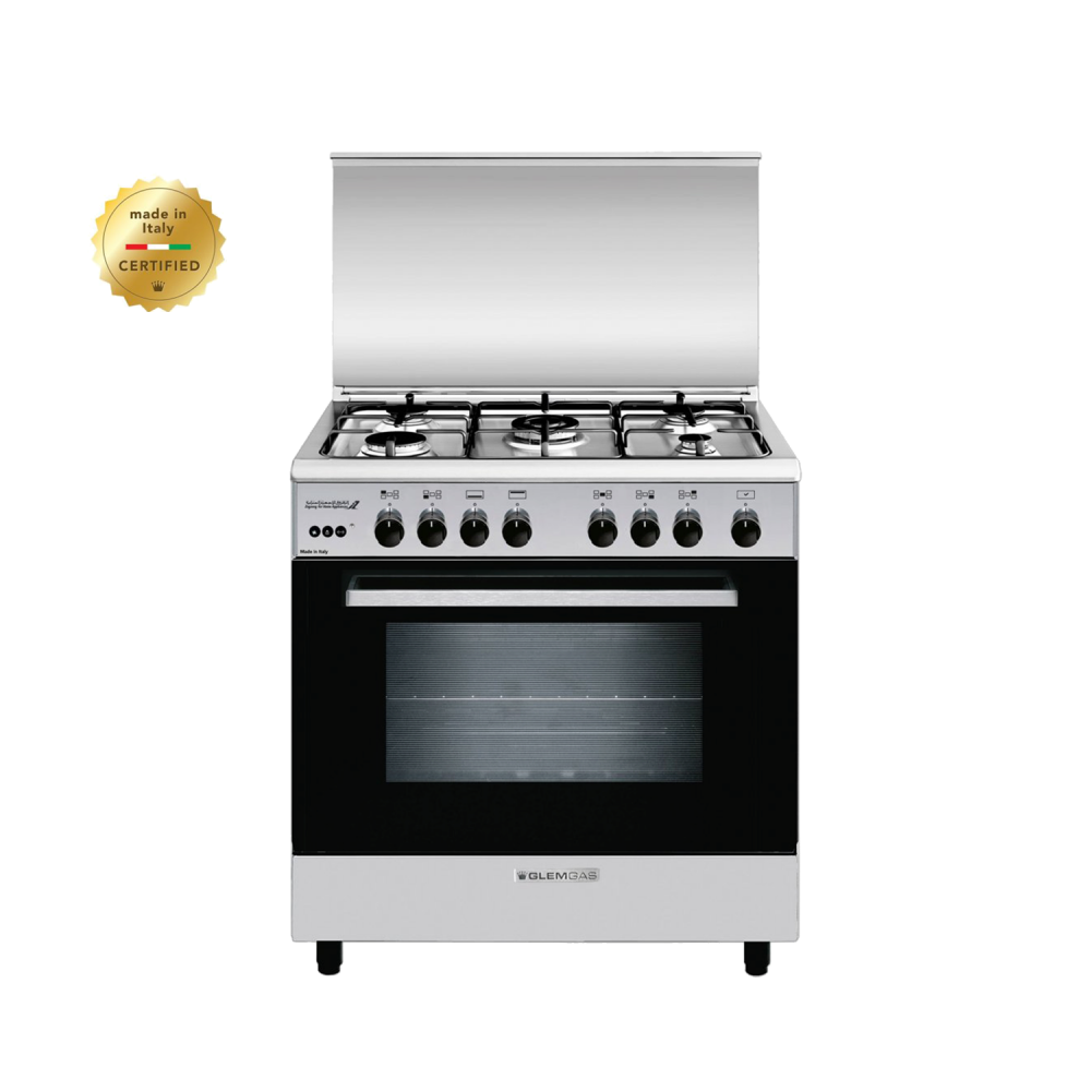GlemGas Gas Cooker/5 Burner/50X80/FS/Steel - (AL857GIFS)